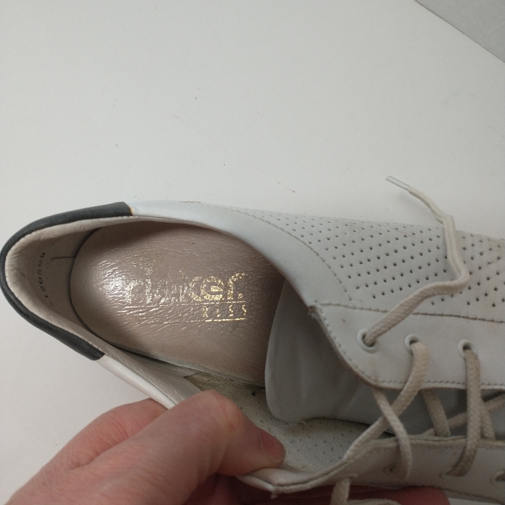 Rieker Nikita White and Gray Casual Leather Sneakers, Euro 40, US Size 9 - Picture 7 of 14